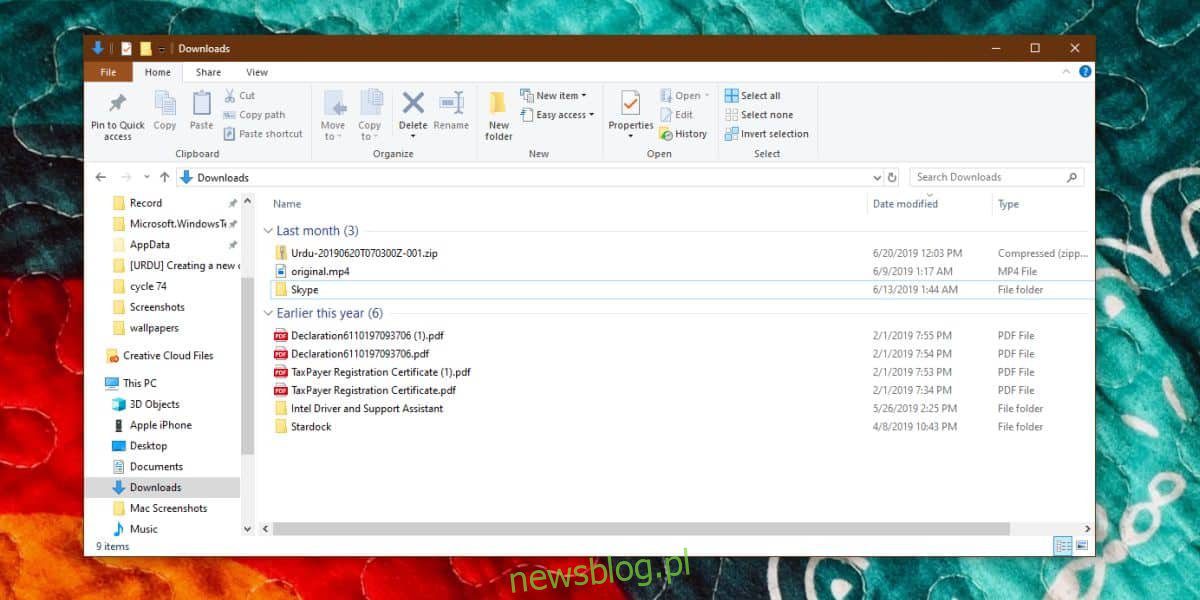 Cách sửa lỗi bố cục thư mục Downloads trên hệ thống Windows 10 1903