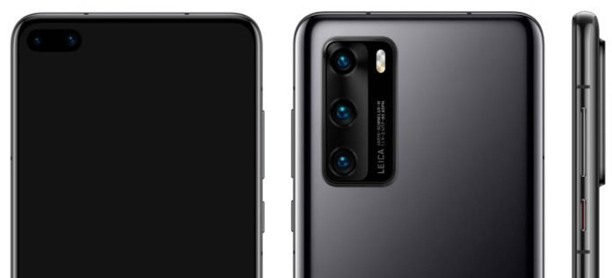 Huawei P40: Novas renderizações revelam três câmeras traseiras e duas frontais