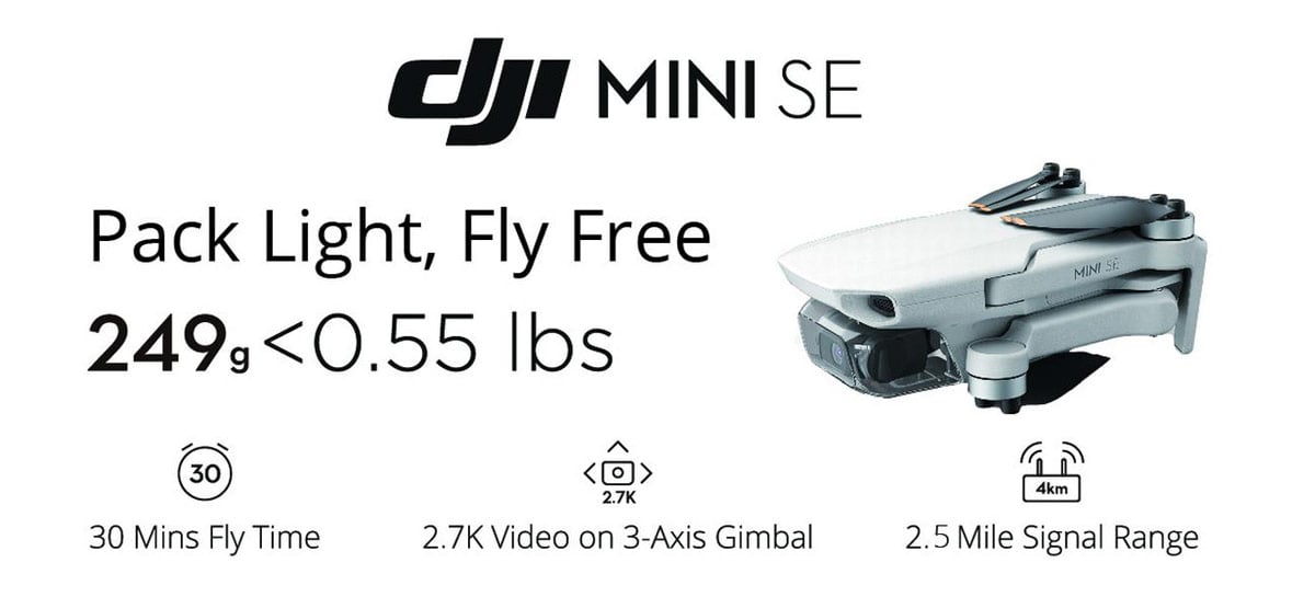 Drone DJI MINI SE aparece em anuncio e confirma atualização de modelo com 249g