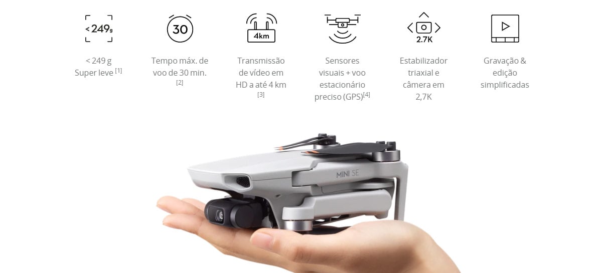 Drone baratinho DJI Mini SE é confirmado pelo site da DJI Brasil + unboxing