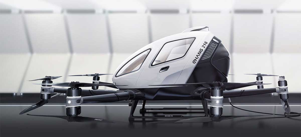 Incrível drone para passageiros da EHang será testado no Canadá