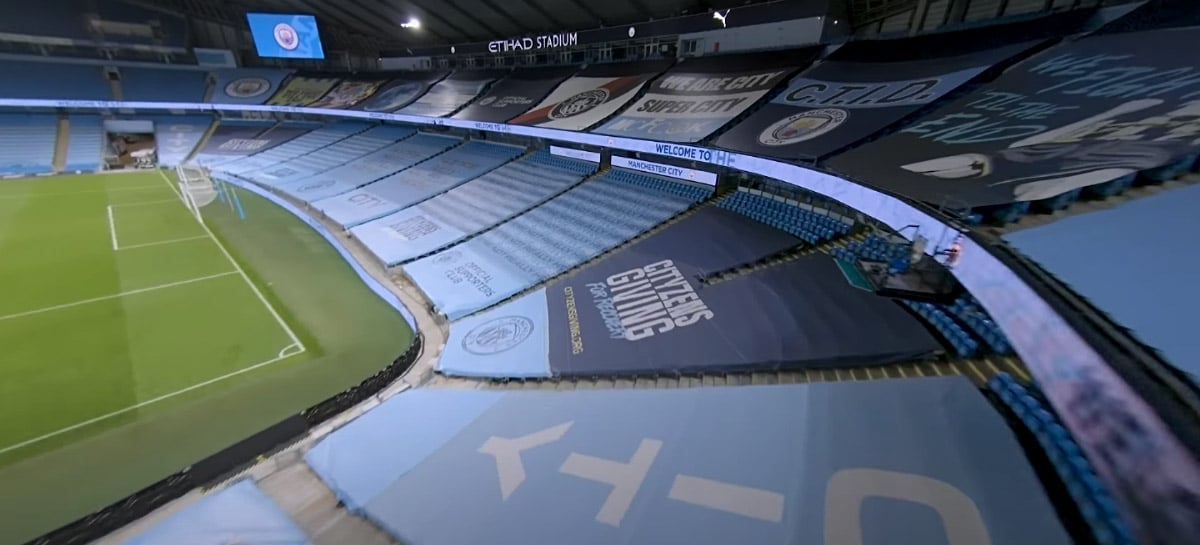 Veja imagens espetaculares do estádio do Manchester City feitas com drone FPV