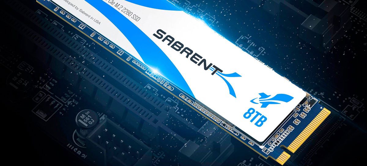 Sabrent revela o maior SSD M.2 do mundo, com 8TB e velocidades de até 3.400MB/s