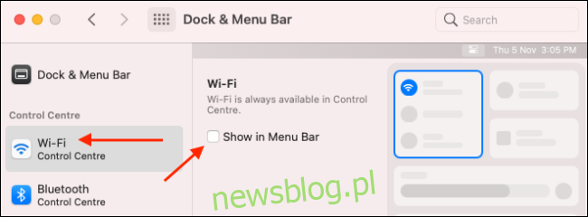 Thêm mô-đun Wi-Fi vào thanh menu