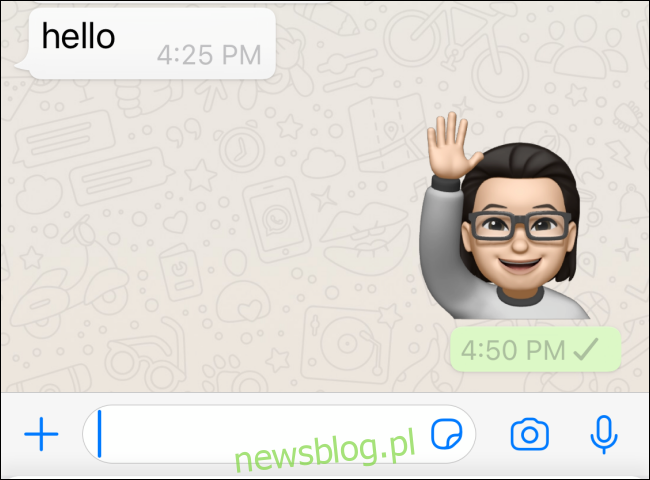 Memoji được gửi trên WhatsApp