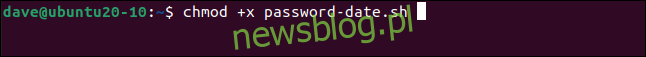 chmod + x password-date.sh trong cửa sổ đầu cuối.