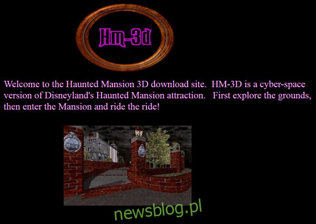 Trang web HM-3D có bản đồ về chuyến đi trong Ngôi nhà ma ám của Disney tại GeoCities.