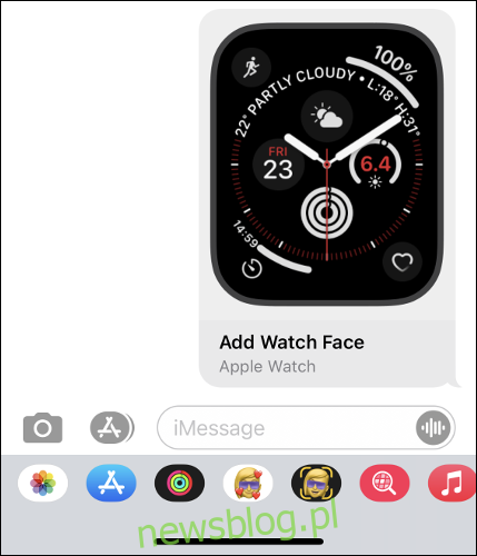 Xem chia sẻ khuôn mặt Apple Watch trong ứng dụng Tin nhắn iPhone