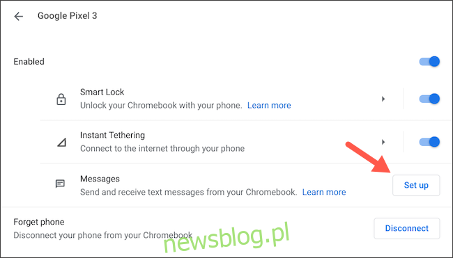Thiết lập nhắn tin Android trên Chromebook