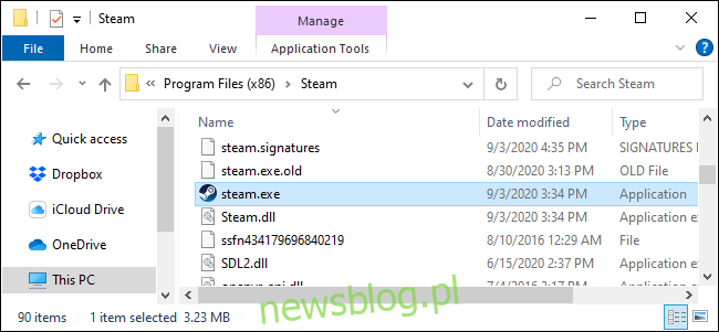Tệp steam.exe trong File Explorer