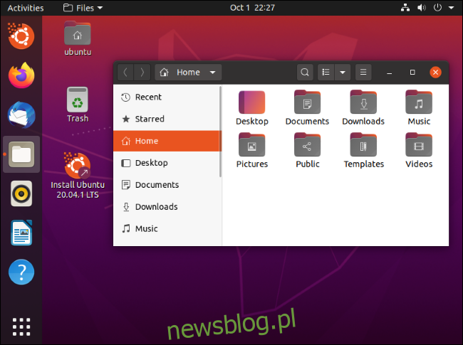 Trình quản lý tệp Nautilus trong Ubuntu trên máy tính để bàn Ubuntu 20.04