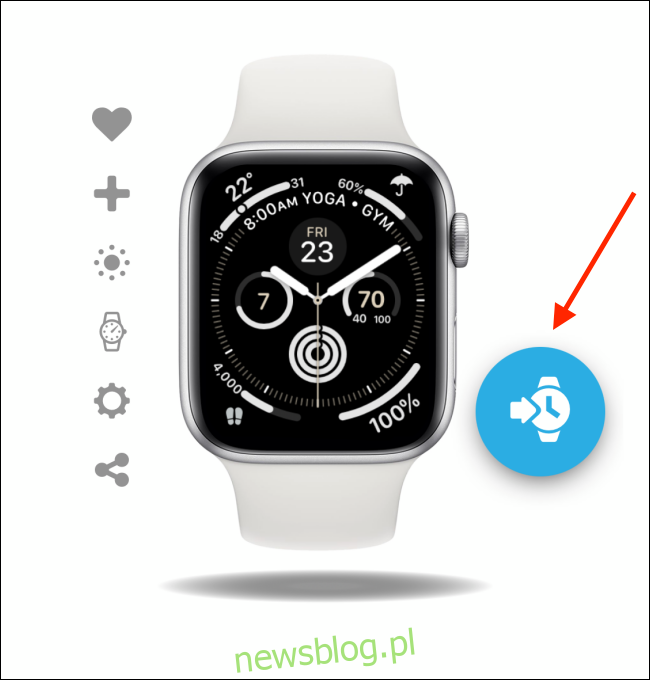 Nhấn vào nút Thêm trên mặt đồng hồ trong ứng dụng Facer