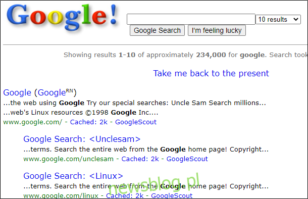Google vào năm 1998.