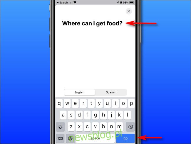 Trong Trình dịch Apple trên iPhone, nhập văn bản bạn muốn dịch bằng bàn phím trên màn hình, sau đó chạm vào 