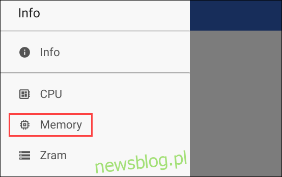 Bộ nhớ menu nội bộ của Chromebook