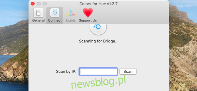 Nhập địa chỉ IP của Hue Bridge trong ứng dụng Colors for Hue.