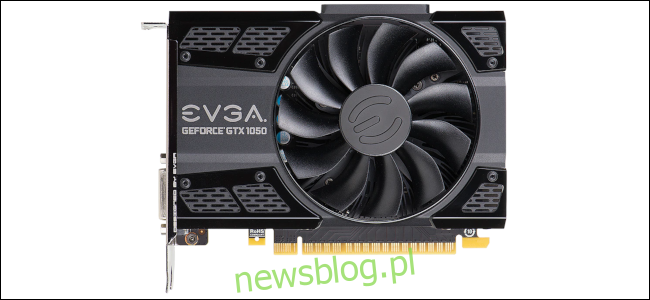 Card đồ họa EVGA Nvidia GeForce GTX 1050 nhỏ gọn.