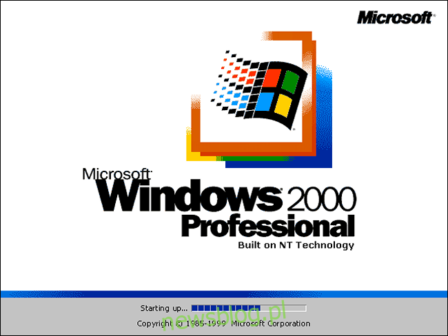 Màn hình chào hệ thống Windows 2000 chuyên nghiệp