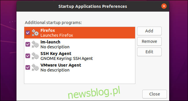 Firefox dưới dạng ứng dụng khởi động tùy chỉnh trên Ubuntu 20.04 LTS.