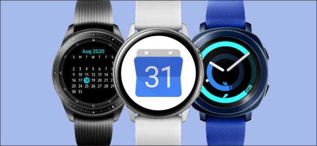 Ba chiếc đồng hồ thông minh của Samsung Galaxy với Lịch Google.