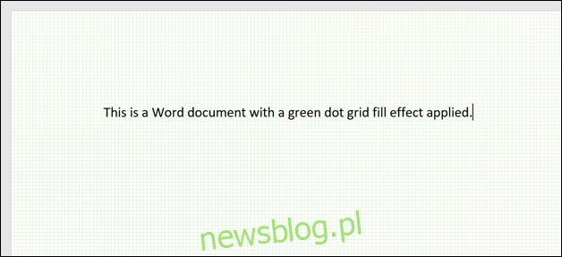 Một tài liệu Word có nền màu xanh lá cây ở dạng dấu chấm.