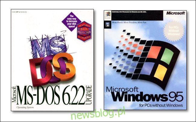 Hình hộp Microsoft MS-DOS 6.22 tôi Windows 95.