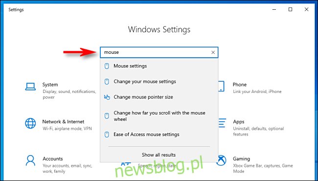 Nhấp vào thanh tìm kiếm trong Cài đặt và nhập những gì bạn đang tìm kiếm trên hệ thống Windows 10.