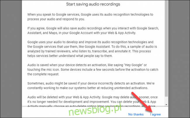 Thỏa thuận ghi âm của Google
