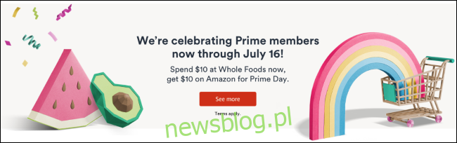 Biểu ngữ Whole Foods Prime Day $10
