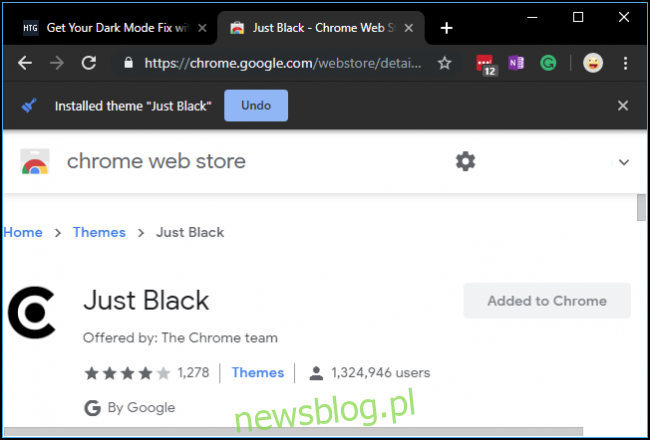 Chủ đề duy nhất màu đen cho Chrome