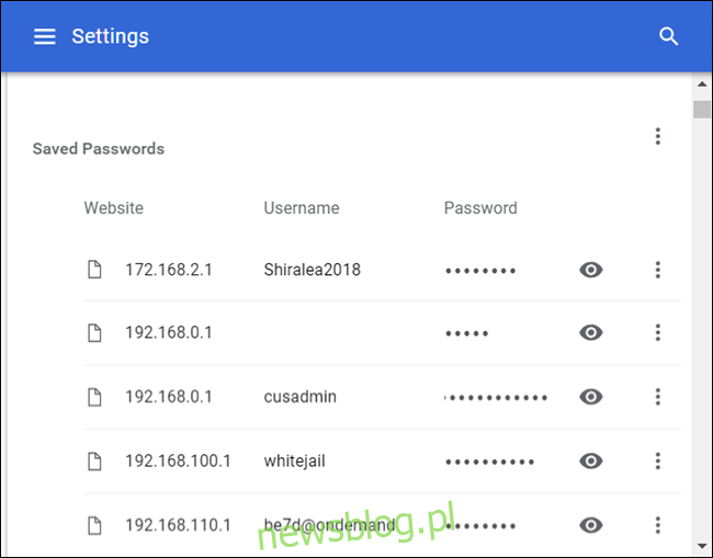 Toàn bộ danh sách tất cả mật khẩu được lưu trong Chrome