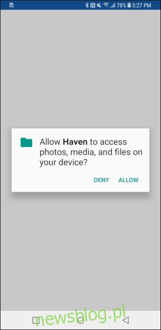 Lời nhắc cấp quyền của Android Haven