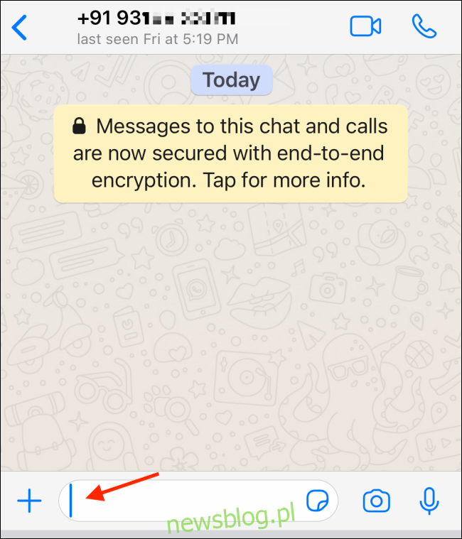 Nhập văn bản và gửi nó đến trò chuyện WhatsApp
