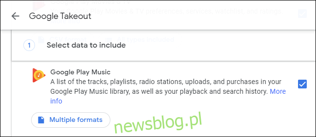 Tải xuống dữ liệu Google Play Âm nhạc từ Google Takeout