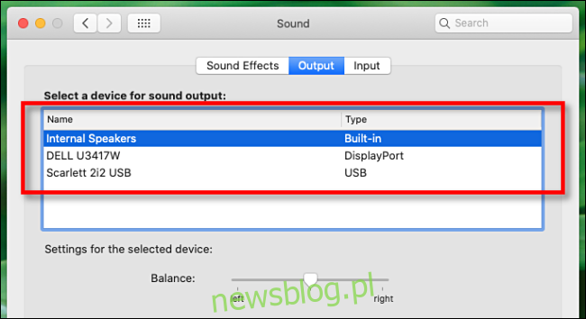 Chọn thiết bị đầu ra âm thanh của bạn trong Tùy chọn âm thanh trên máy Mac của bạn