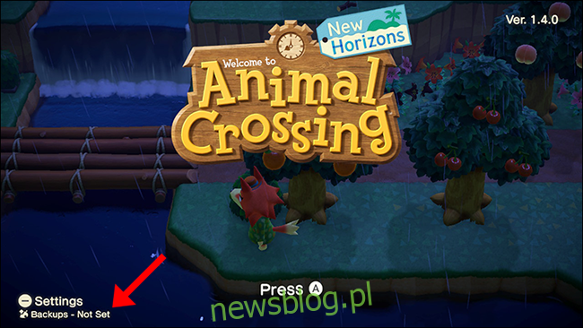 Animal Crossing New Horizons chưa được sao lưu