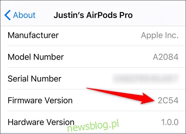 Apple iPhone Xem phiên bản phần sụn của AirPods