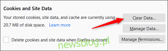 Xóa cookie và bộ nhớ cache trong Firefox