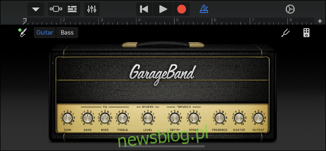 Bộ khuếch đại guitar ảo GarageBand