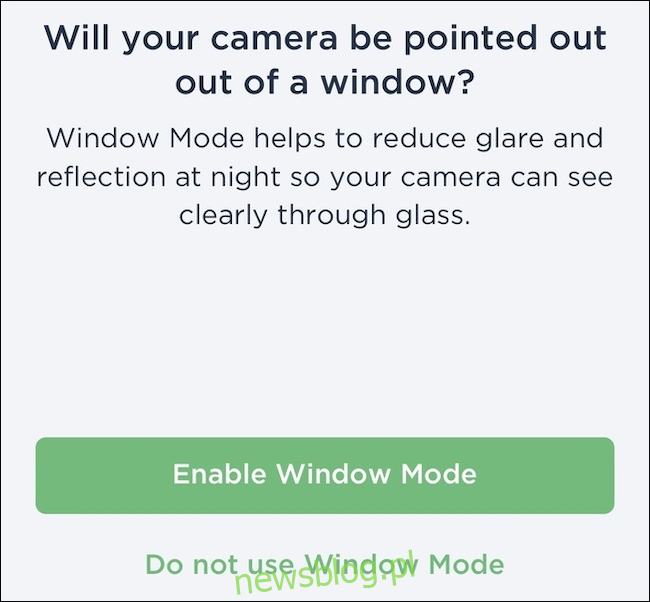 Nhắc ở chế độ cửa sổ cho máy ảnh ecobee