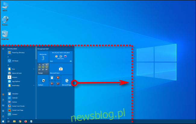 Thay đổi kích thước menu Bắt đầu của hệ thống Windows 10