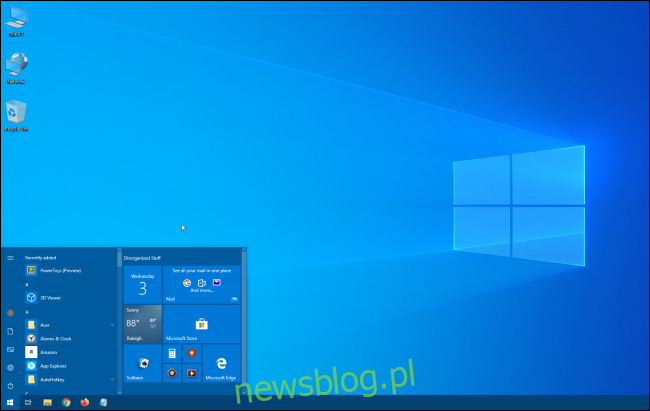 Menu Bắt đầu nhỏ của hệ thống Windows 10