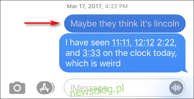 Kết quả tìm kiếm được hiển thị trong cuộc trò chuyện trong Tin nhắn trên iPhone
