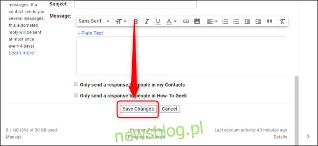 Cài đặt Gmail Lưu thay đổi