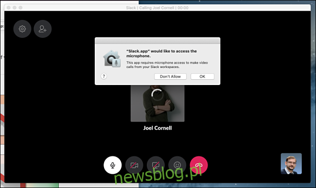 Cấp quyền truy cập micrô trong Slack để trò chuyện video