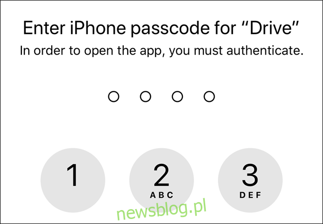 Nếu không được phép, Google Drive sẽ sử dụng mật khẩu màn hình khóa của thiết bị của bạn