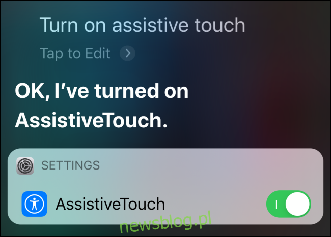 Bật AssistiveTouch với Siri