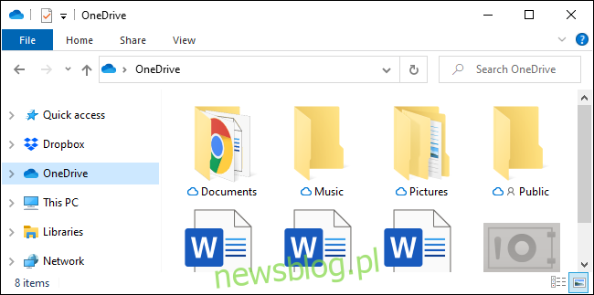 Thư mục thanh bên OneDrive trong File Explorer