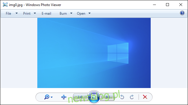 Trình xem ảnh hệ thống cổ điển Windows kích hoạt trong hệ thống Windows 10