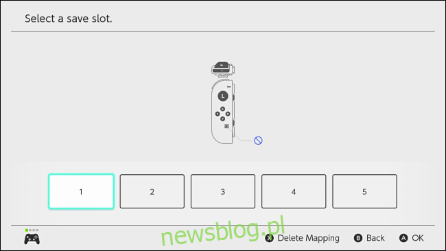 Chọn nơi ánh xạ các nút tùy chỉnh tới Nintendo Switch